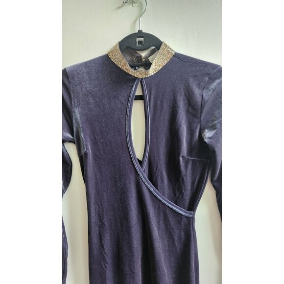 Privy Private privilege long sleeve velvet dress With Embellished Collar Size S - Picture 2 of 7